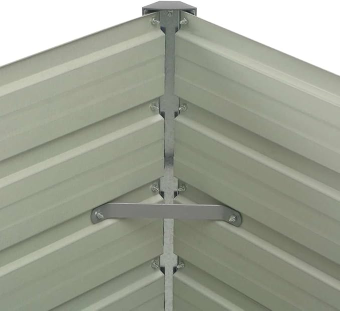 vidaXL Galvanized Steel Raised Garden Bed - 39.4x39.4x30.3 Size Square Design Brown Color Large Planting Space with Safety Edge Easy Assembly