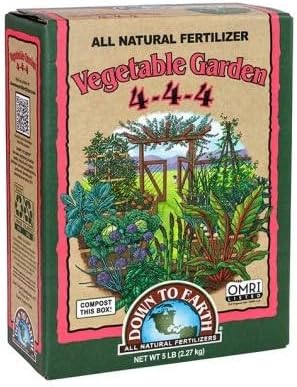 Down to Earth Organic Vegetable Garden Fertilizer 4-4-4 5lb