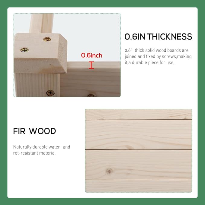 3-Tier Garden Raise Bed Premium Elevated Garden Bed Wood Planter Box Kit Wooden Elevated