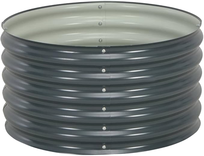 Metal Garden Planter Crop Bed Garden Planters Outdoor Planters Garden Raised Bed 31.5x31.5x17.3 Galvanized Steel Gray Raised Flower beds for Growing Vegetables and Flowers