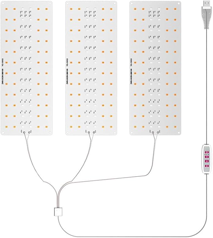 3Head Full Spectrum Cultivation Lamp 5 Level Dimmable Timing 4/8/12Hours Vegs Flowers Hydroponic Fill Lamps Sunlight Seeding Cultivate Light UV IR Greenhouse Tent Potted Succulent Seedling Lighting