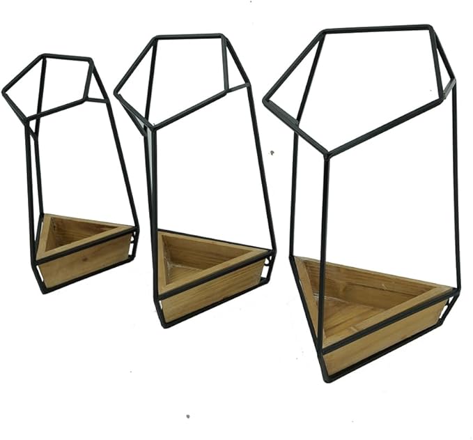 Set of 3 Felix Wall Planter L:10x10x16.5 M:8.5x8.5x15.5 S:7x7x13.5