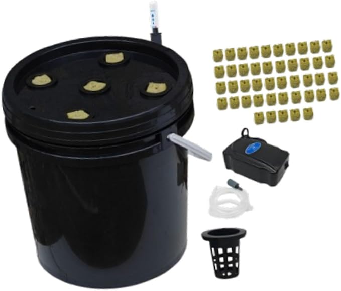 Hydroponic System Kit for Growing Plants with Buckets and Nesting Baskets for Home Garden