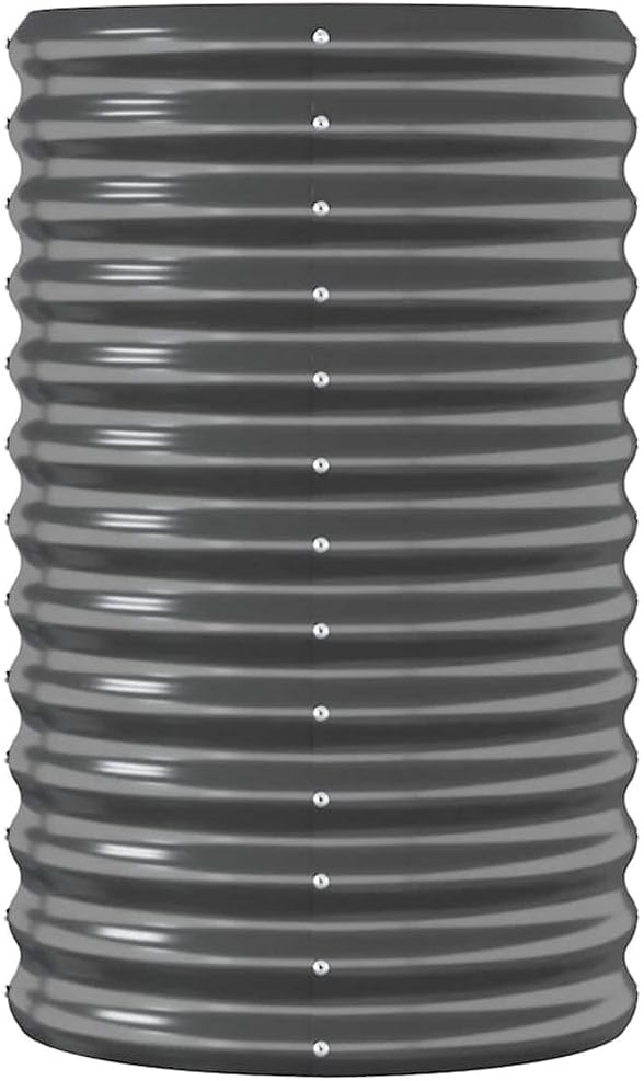 Garden Raised Bed Powder-Coated Steel 44.9x15.7x26.8 Anthracite Gardening Pots &amp Planters