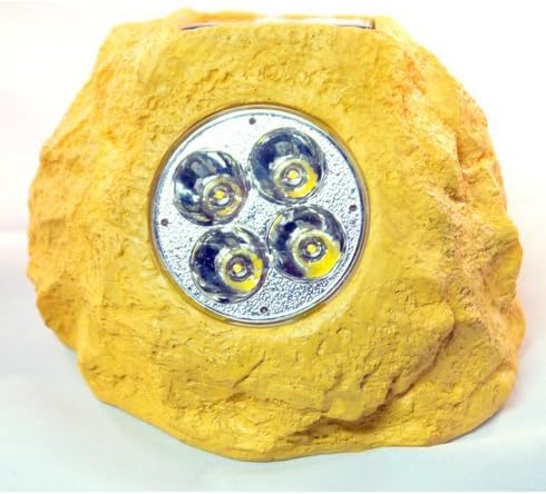 33846-4 Solar Power Sandstone Rock Spot Lights Set of 4
