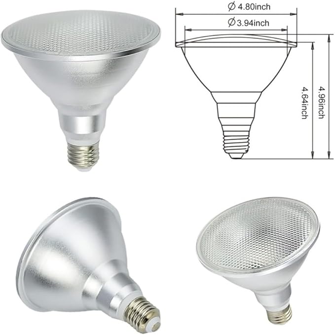 Lights 4pcs/lot AC85-265V LED E27 COB PAR38 15W Waterproof LED COB Spotlight Aluminium Body Household Bulbs (Size : Natural White)