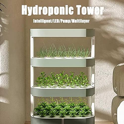 Hydroponics Tower with 48/64 Holes Aeroponics Grow Kit Complete System with Grow Light &amp Remote Control for Indoor Aquaponics Gardening and Plant Growth