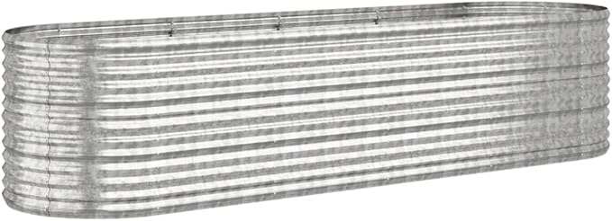 Garden Raised Bed Powder-Coated Steel 116.5x31.5x26.8 SilverWeight:38.49lbs318962