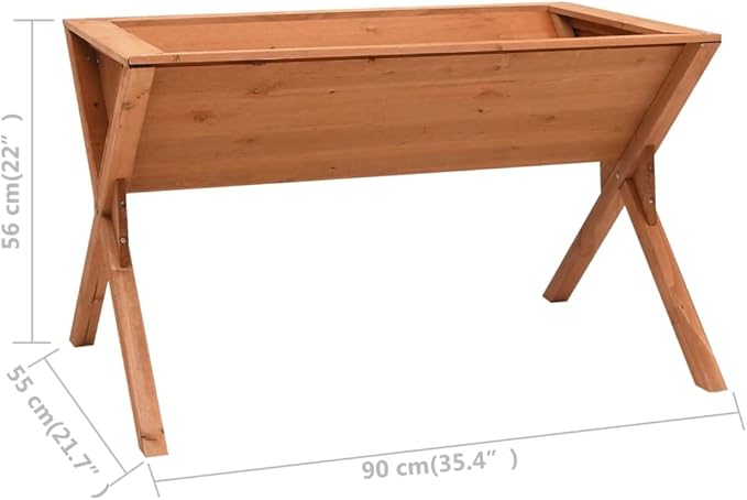 Wooden Planter with Legs Raised Garden Bed Outdoor Planter Box with Legs for Herbs Vegetables Flowers 35.4x21.7x22 Firwood-107