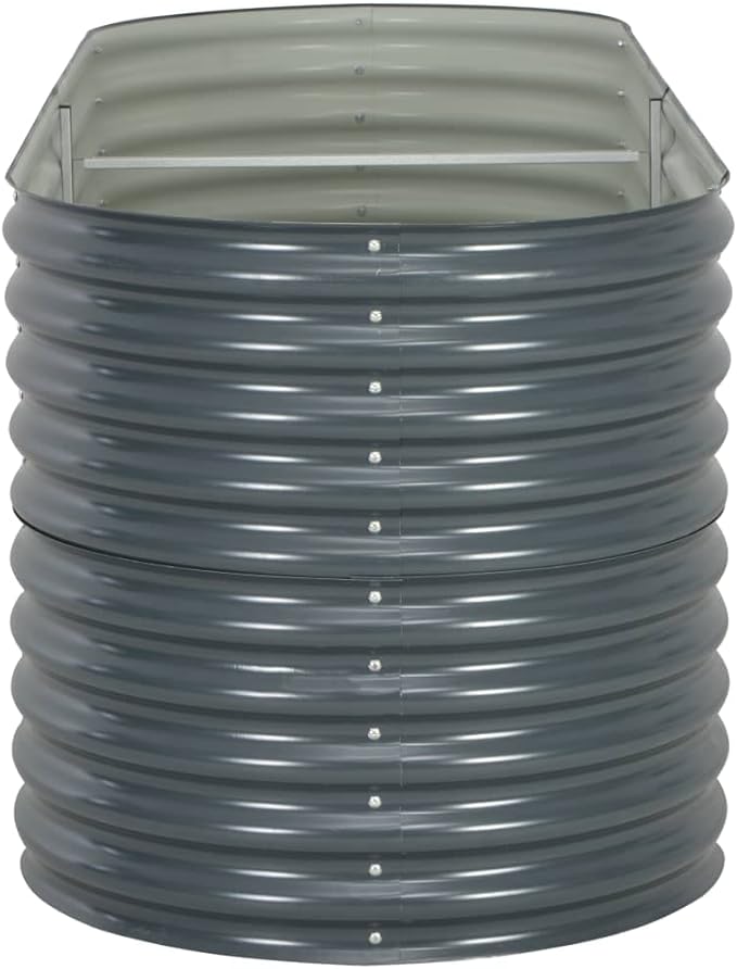 SKM Garden Raised Bed 94.5x31.5x31.9 Galvanized Steel Gray-55231026