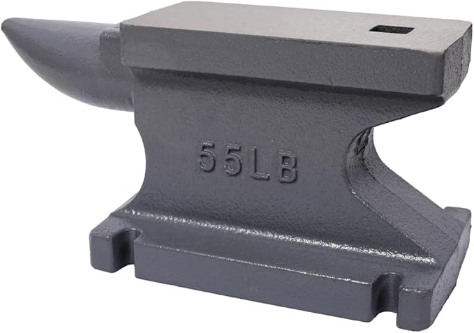 Cast Iron Anvil Single Horn Anvil with 8.5 x 4 Inch Countertop and Stable Base Luxebough High Hardness Blacksmith for Bending Shaping Forging Premium Rugged Design (55LB)
