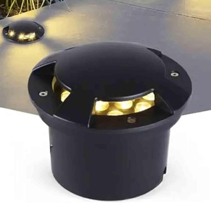 LED Recessed Ground Spotlight - Garden Buried Lights - 4 Sides Light Emitting Waterproof IP65 Recessed In-Ground Lamp for Courtyard Pathway Landscape Lamp(Red18W-24V)