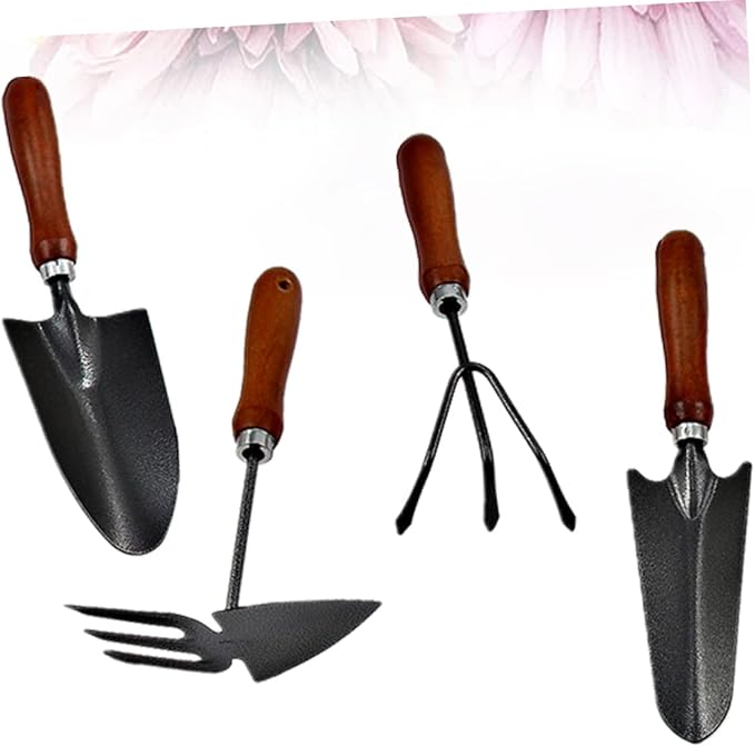 4pcs Mini Garden Tool Set Thicken Iron Shovel for Planting Transplanting and Weeding and Lightweight Gardening Tools for Flower and Vegetable