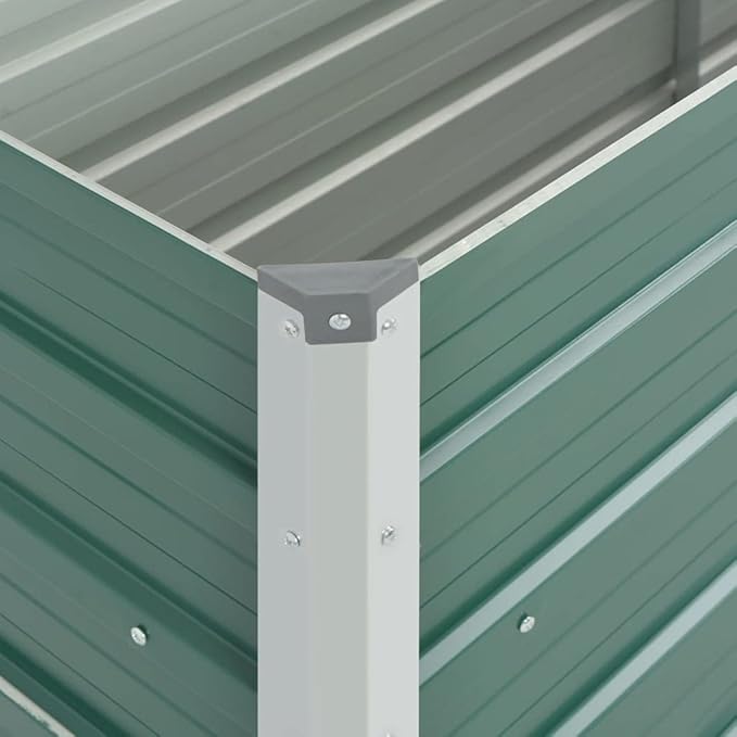 Garden Raised BedRectangular Garden PlanterPlant Elevated Garden Box Gardening PotsPlantersfor Backyard Patio Balcony Garden Galvanized Steel 39.4x15.7x31.3 Green