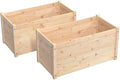 2pcs Wooden Garden Planter Box Outdoor Raised Garden Bed Garden Yard Wood Box for Vegetables Flowers Herbs and Succulents 39.4x19.7x19.7 Solid Wood Pine