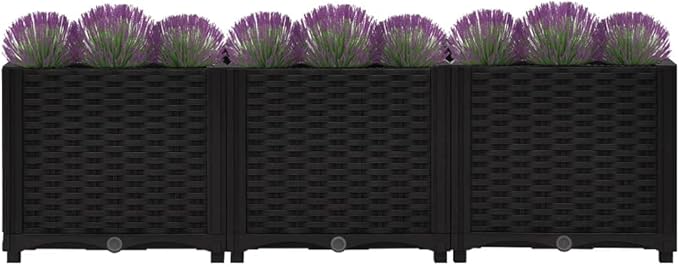 Raised BedElevated Planter BoxRaised PlanterGarden BoxPlanter Boxfor Vegetables Fruits Flowers Herbs 47.2x15.7x15 Polypropylene