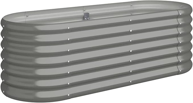 qiangxing Garden Raised Bed Planter Raised Beds Raised Planter Box Planters for Outdoor Plants Garden Beds Powder-Coated Steel 44.9x15.7x14.2 Gray