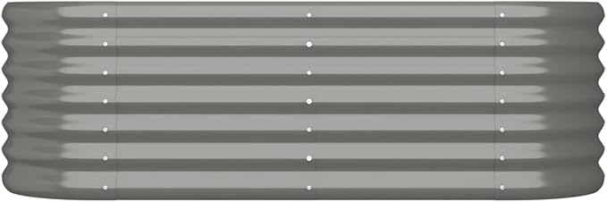 ZEYUAN Garden Raised Bed Planter Raised Beds Raised Planter Box Planters for Outdoor Plants Garden Beds Powder-Coated Steel 44.9x15.7x14.2 Gray