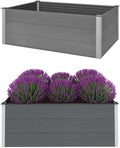 Gray Raised Garden Bed WPC Planter Box - 59.1x39.4x21.3 Large Outdoor Planter for Gardening Flower Plant Herb Vegetable Beds