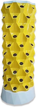Hydroponic Vertical Garden Tower Aeroponic Tower Garden System Hydroponic Tower Soilless Cultivation Farm Vegetable Equipment for Fruits and Vegetables Planting(Yellow110cm/43in)