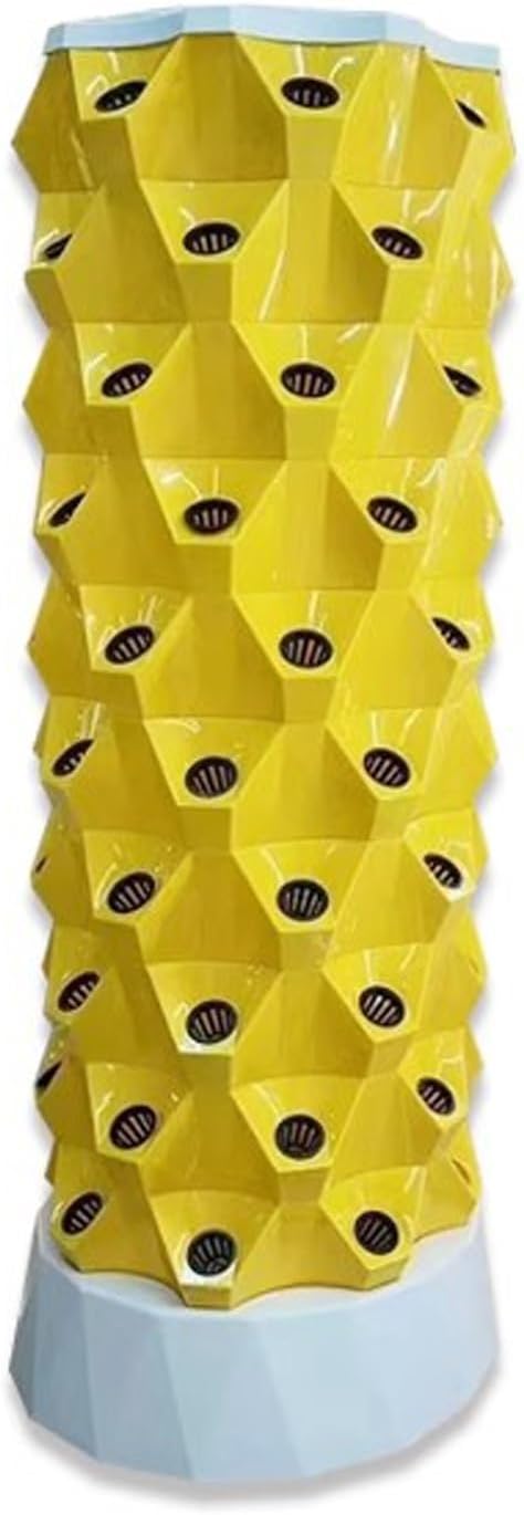 Hydroponic Vertical Garden Tower Aeroponic Tower Garden System Hydroponic Tower Soilless Cultivation Farm Vegetable Equipment for Fruits and Vegetables Planting(Yellow140cm/55in)