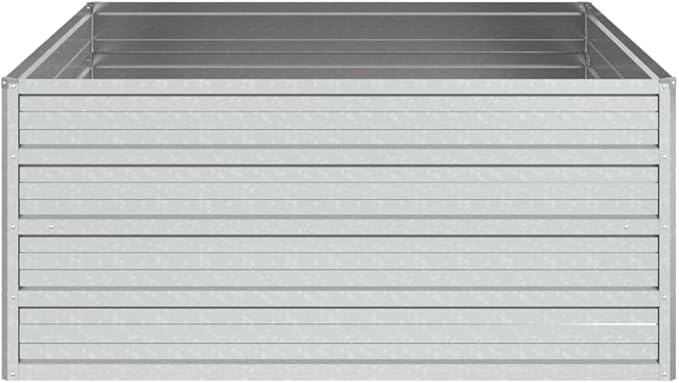 SKM Garden Raised Bed 39.4x39.4x17.7 Galvanized Steel Silver-68851026