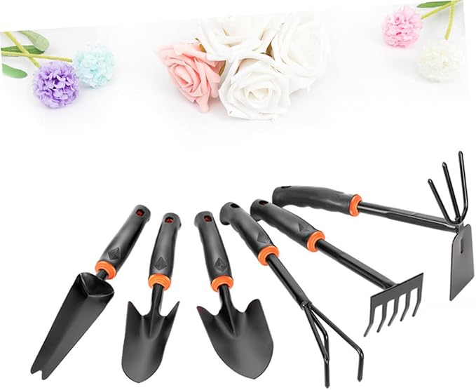 VICASKY 6pcs Garden Tools Shovel Hoe Rake Hoe Plastic Handle Garden Shovel for Home Balcony