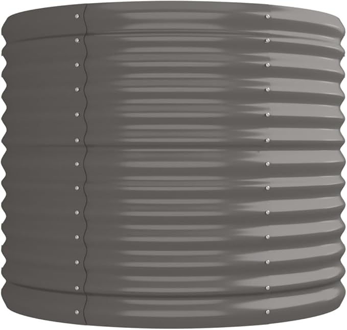 Garden Raised Bed Powder-Coated Steel 88.2x31.5x26.8 Gray Lawn Planters