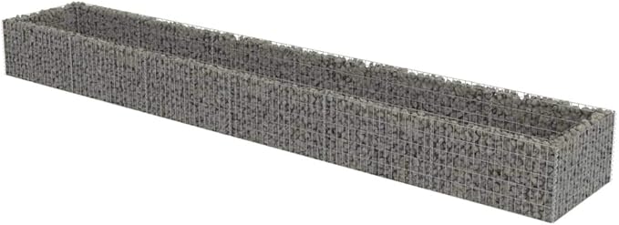 Gabion Raised Bed Gabion Planter Raised Bed Gabion Basket for Outdoor Garden Yard Galvanised Steel 212.6x35.4x19.7