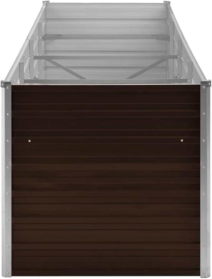 Galvanized Steel Raised Garden Bed Large Heavy Duty Landscape Retaining Welded Brown Metal Steel Planter for Patio (320x320x77cm)