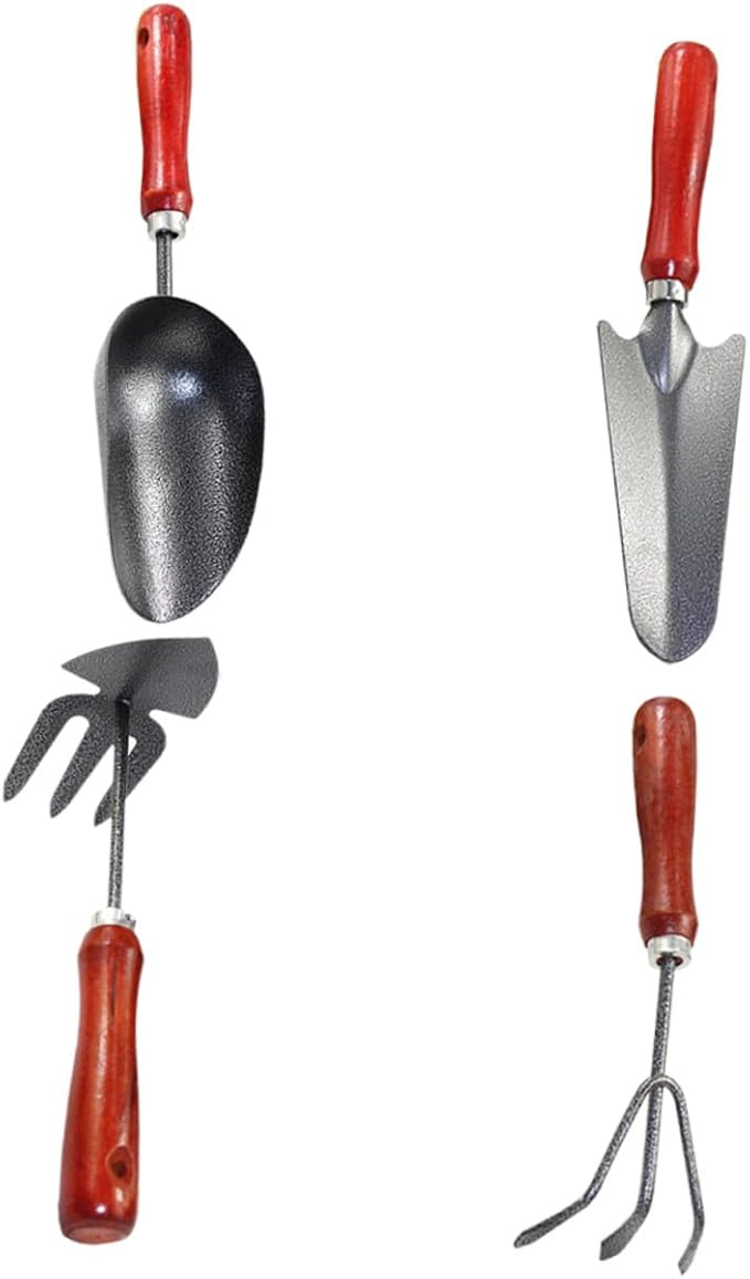 Gadpiparty Garden Tool Set 4pcs Small Garden Shovel Hand Rake Gardening Trowel Scoop for Digging and Planting Mini Iron Shovel with Extended Narrow Blade for Indoor and Outdoor Gardening