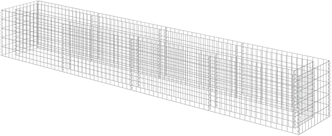 vidaXL Gabion Raised Bed Galvanised Steel 360x50x50cm Stone Basket Raised Bed