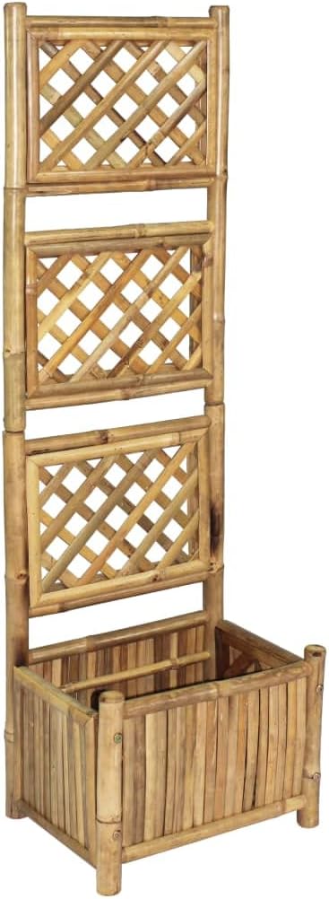SKM Garden Raised Bed with Trellis Bamboo 15.7