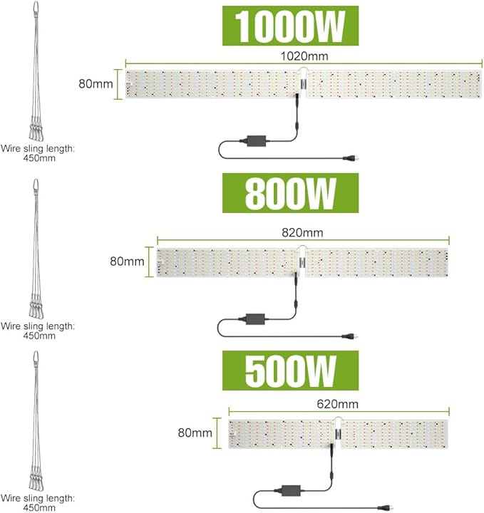 2PCS 800W Sunlight-Resembling Plant Lamps LED Hydroponic Lamp AC100-277V Indoor Growth Fixtures Panels Full Spectrum for Cultivation Growth Cabinet Supplement Light Perfect for Windowsills Greenhouses
