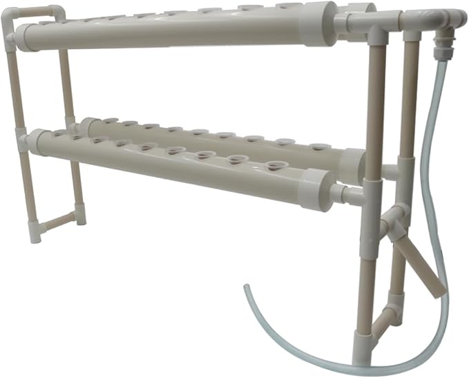 Wall-Mounted Hydroponic Grow Kit 36 Plant Sites Hydroponics Planting System 4 PVC Pipes Hydroponic Gardening Indoor System with 110V Water PumpPlanting SpongeHose