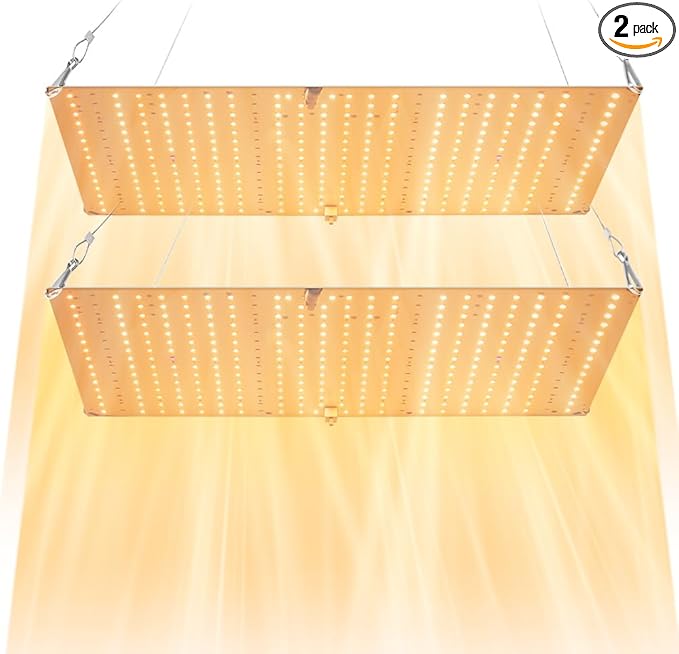 2Pack 400W Sunlight LED Plant Panel Lamps 100-277V Greenhouse Tent Hydroponic Fill Light UV/IR Full Spectrum Indoor Seedings Cultivation Lights 110V Sunlike Sapling Vege Fruit Flower Moss Succulent