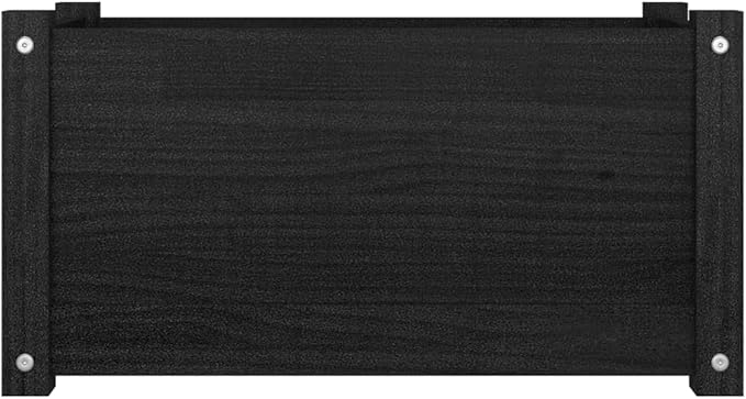 Black Solid Pinewood Raised Garden Bed 23.6 x 12.2 in Rustic Outdoor Planter Box Weather-Resistant Square Bed for Patio Balcony Yard