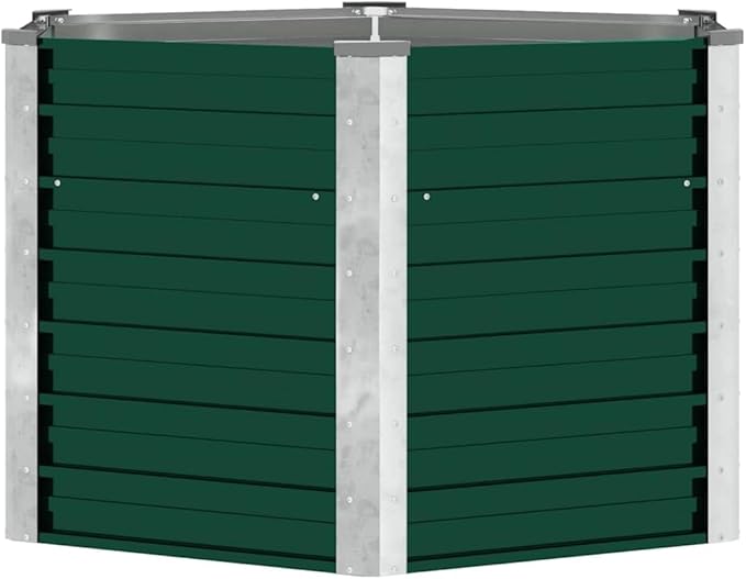 Garden Raised Bed Planter Box Outdoor Steel Planter for Growing Flowers Herbs and Vegetables Galvanized Steel 50.8x50.8x30.3 Green-973