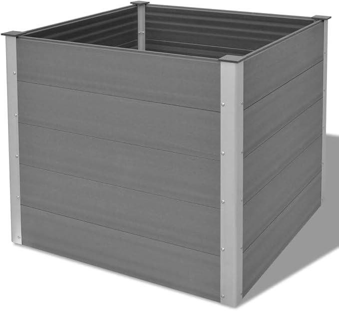 SKM Garden Raised Bed WPC 39.4x39.4x35.8 Gray