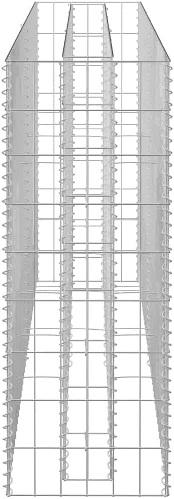 Gabion Raised Bed Silver Galvanized Steel Large Rectangular Outdoor Planter Box 70.9x70.9x35.4 Inches Durable Garden Bed for Outdoor Plants