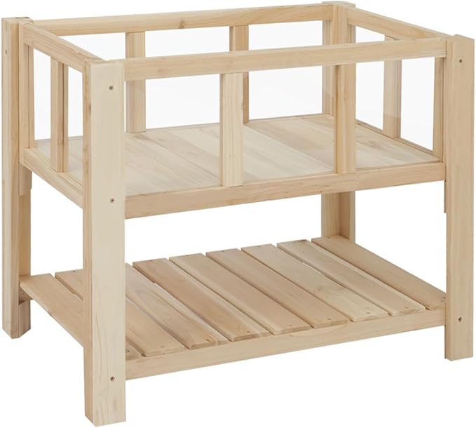 PetsCosset Small Transparent Raised Garden Bed with Legs