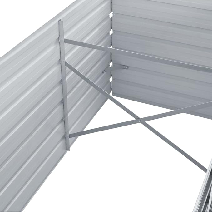 Garden Raised BedElevated Planter BoxRaised PlanterGarden BoxGarden BedPlanterfor Backyard Patio to Grow Vegetables Herbs and Flowers Galvanized Steel 94.5x31.5x31.3 Gray