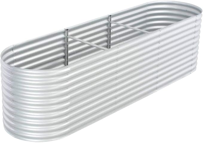 Garden Raised Bed PlanterGarden BedGalvanized Raised Garden BedPlanter Raised bedsGalvanized Planter126x31.5x31.9 Galvanized Steel Silver