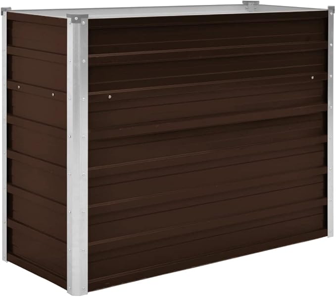 Garden Raised Bed Brown 39.4x15.7x30.3 Galvanized Steel aWeight-16 lbs