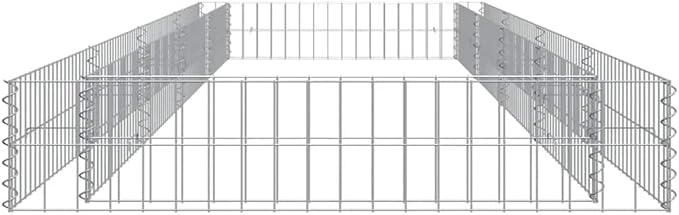 Gabion Raised Bed 157.5 x 157.5 x 7.9 in Silver Galvanized Steel Garden Fence Planter Box Heavy Duty Outdoor Privacy Screen for Yard Patio Backyard