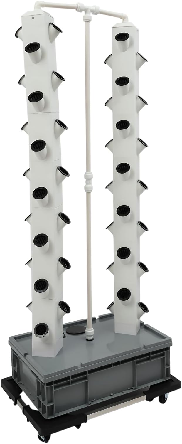 Hydroponic Growing Tower System Kit 56-Plant Vertical Hydroponics Garden Tower for Outdoor Indoor Herbs Fruits Vegetables Smart Garden Planter Kit