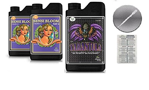 Advanced Nutrients Sensi Bloom A and B 4 Liter with Tarantula 1 Liter Bundle with Conversion Chart and 3mL Pipette