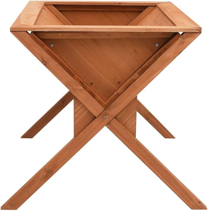 Wooden Planter with Legs Raised Garden Bed Outdoor Planter Box with Legs for Herbs Vegetables Flowers 35.4x21.7x22 Firwood-107