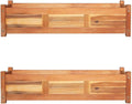 vidaXL Garden Raised Beds Set of 2- Acacia Wood Planter Boxes with an Oil Finish for Outdoor Planting - 39.4x11.8x9.8