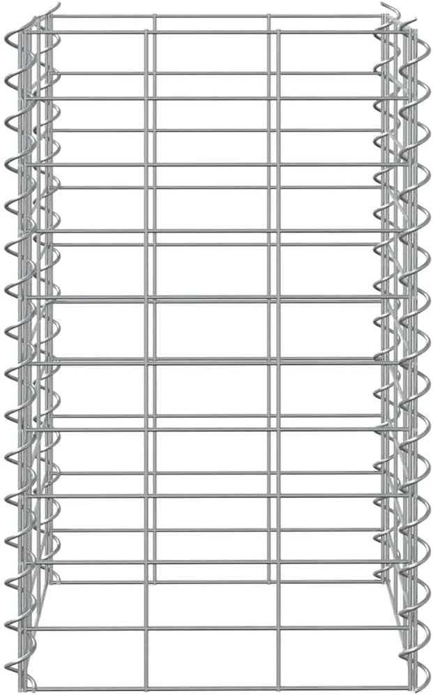 Gabion Raised Garden Bed Silver Iron Square Planter for Outdoor Plants 11.8x11.8x19.7 inch 3-Pack Weather-Resistant Metal Planter Box